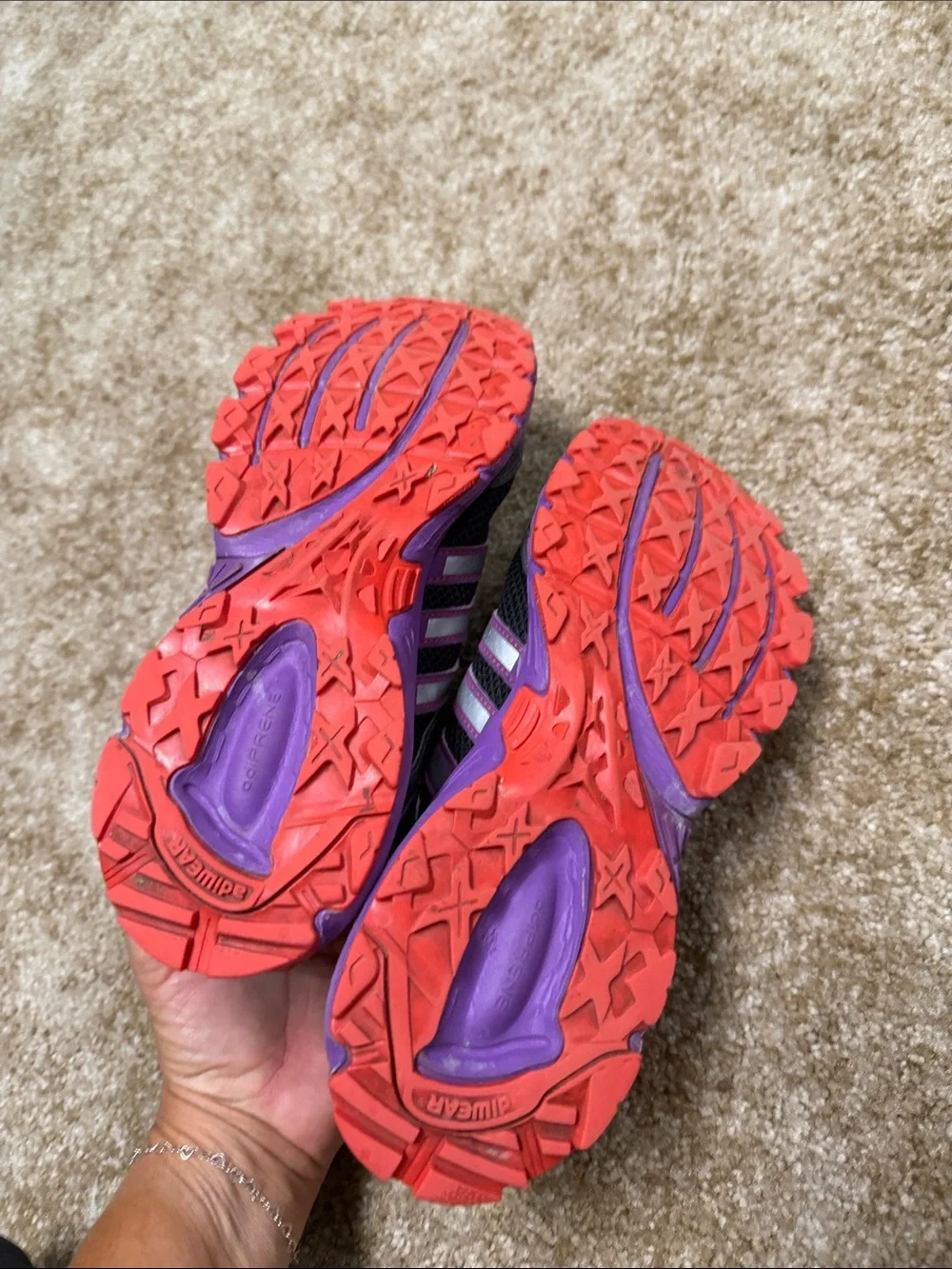 adidas Women's Black, Purple & Coral Athletic Running Sneakers